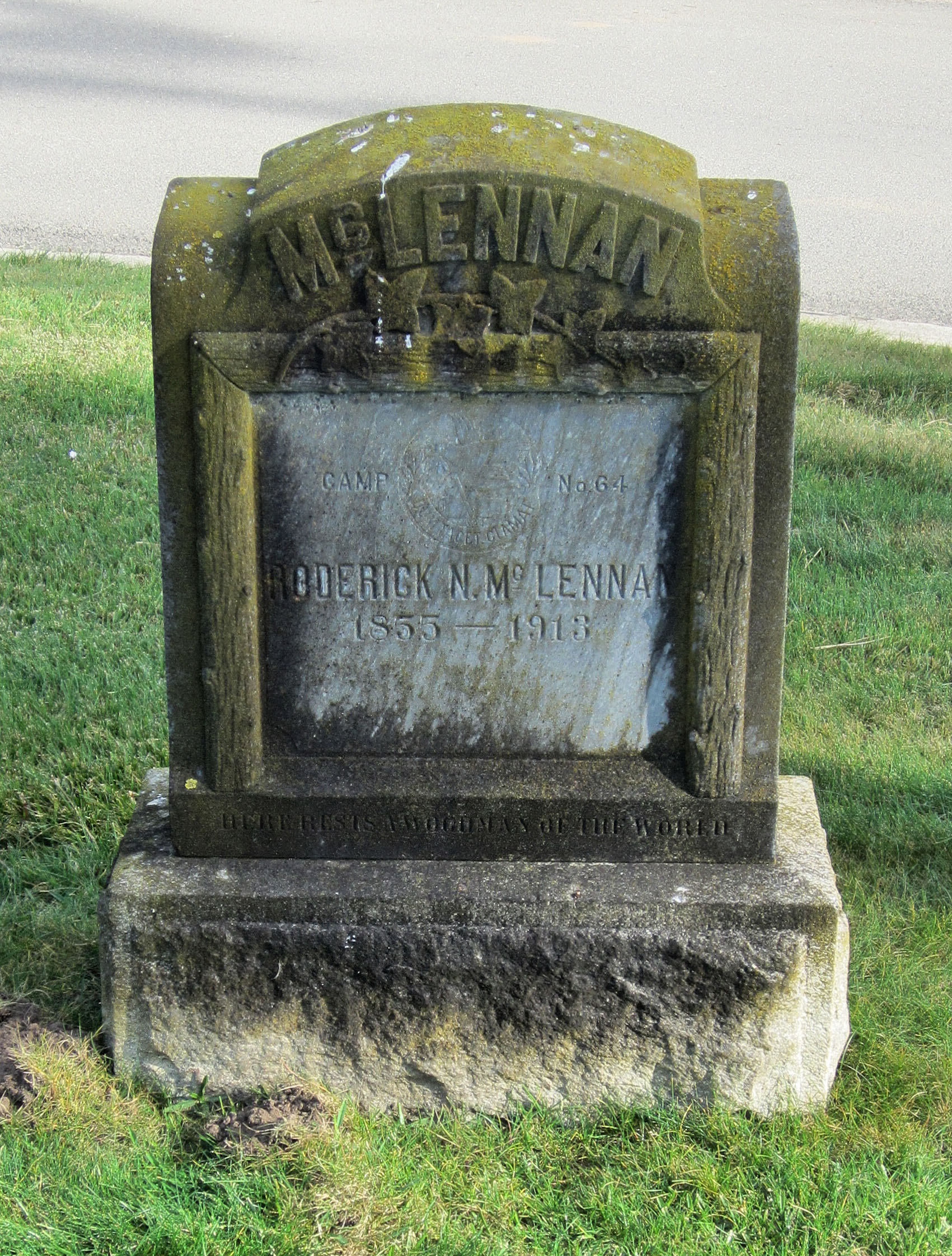 Photo of headstones/Roderick N McLennan died 1913 MI Olivet Memorial Park, Colma San Mateo County, California
